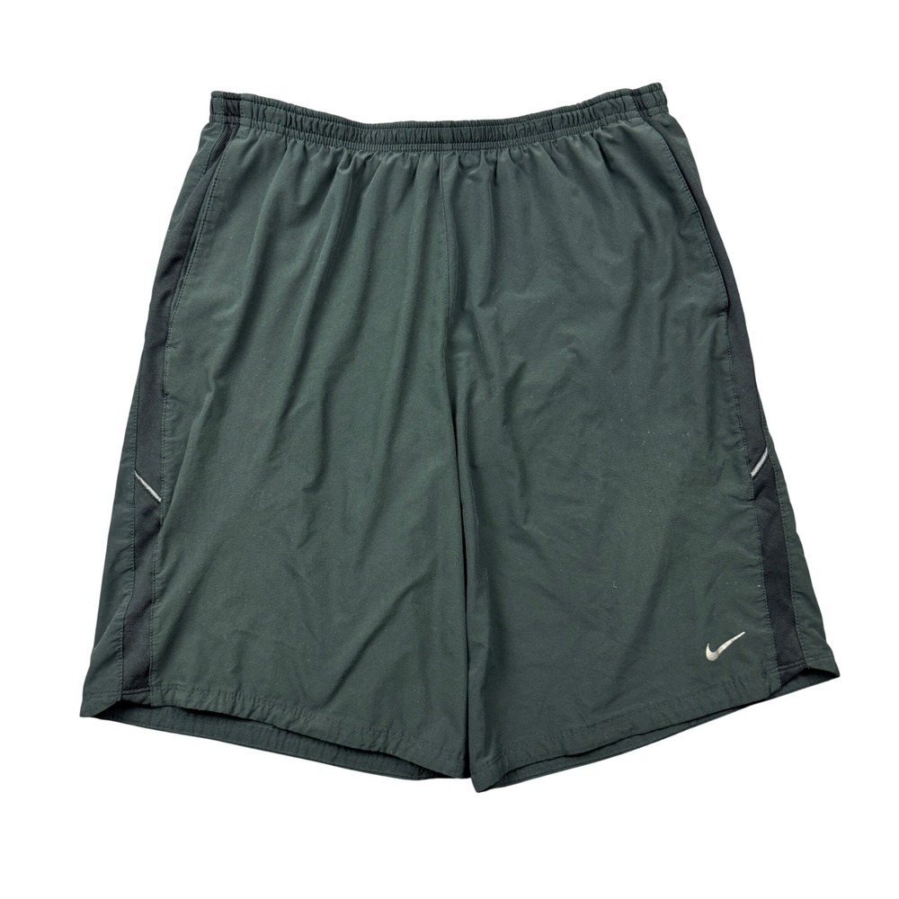 Nike Dri-FIT Mens Large Running Shorts Black Brief Lined 8" Active Athletic